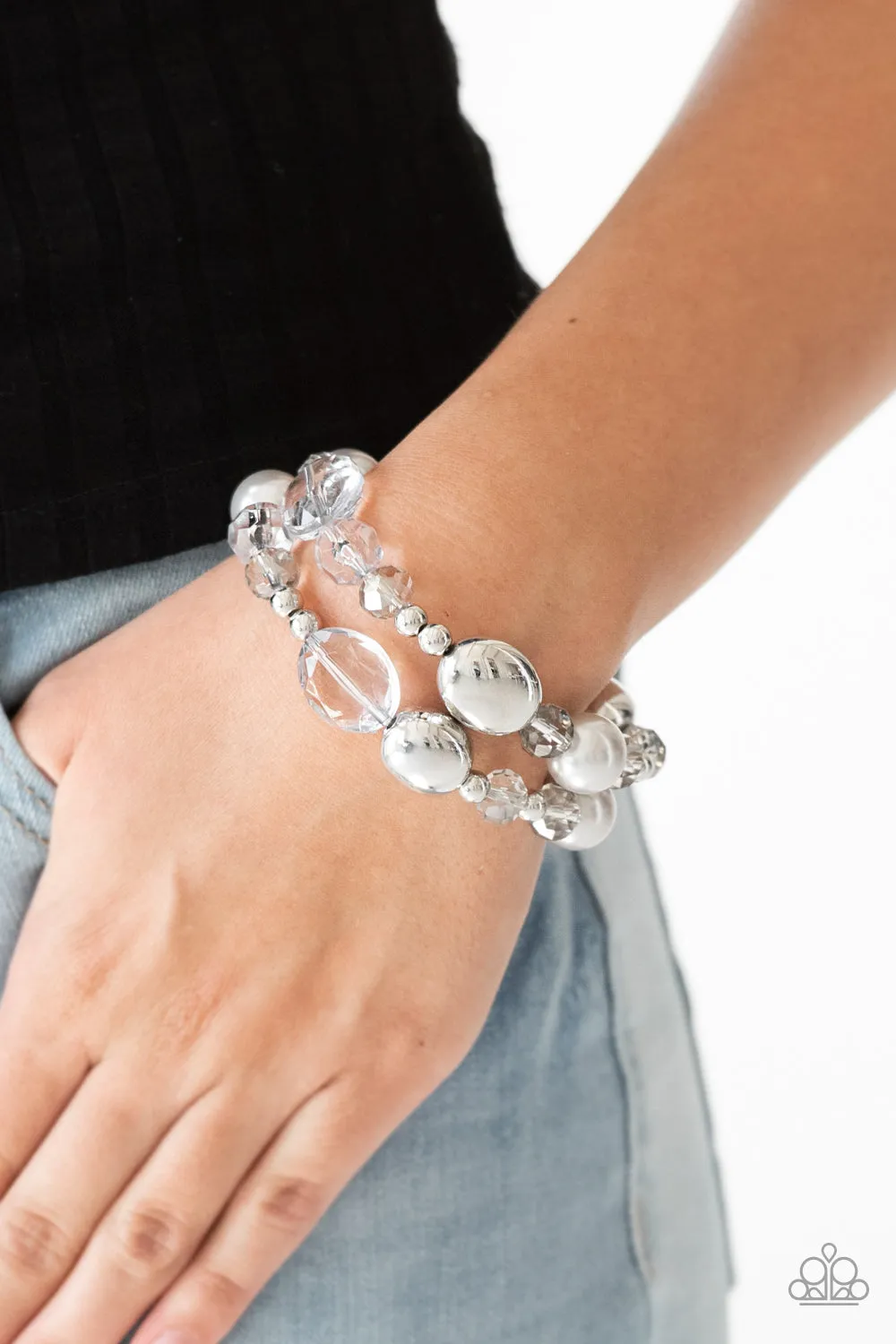 Paparazzi Accessories - Downtown Dazzle - Silver Bracelet