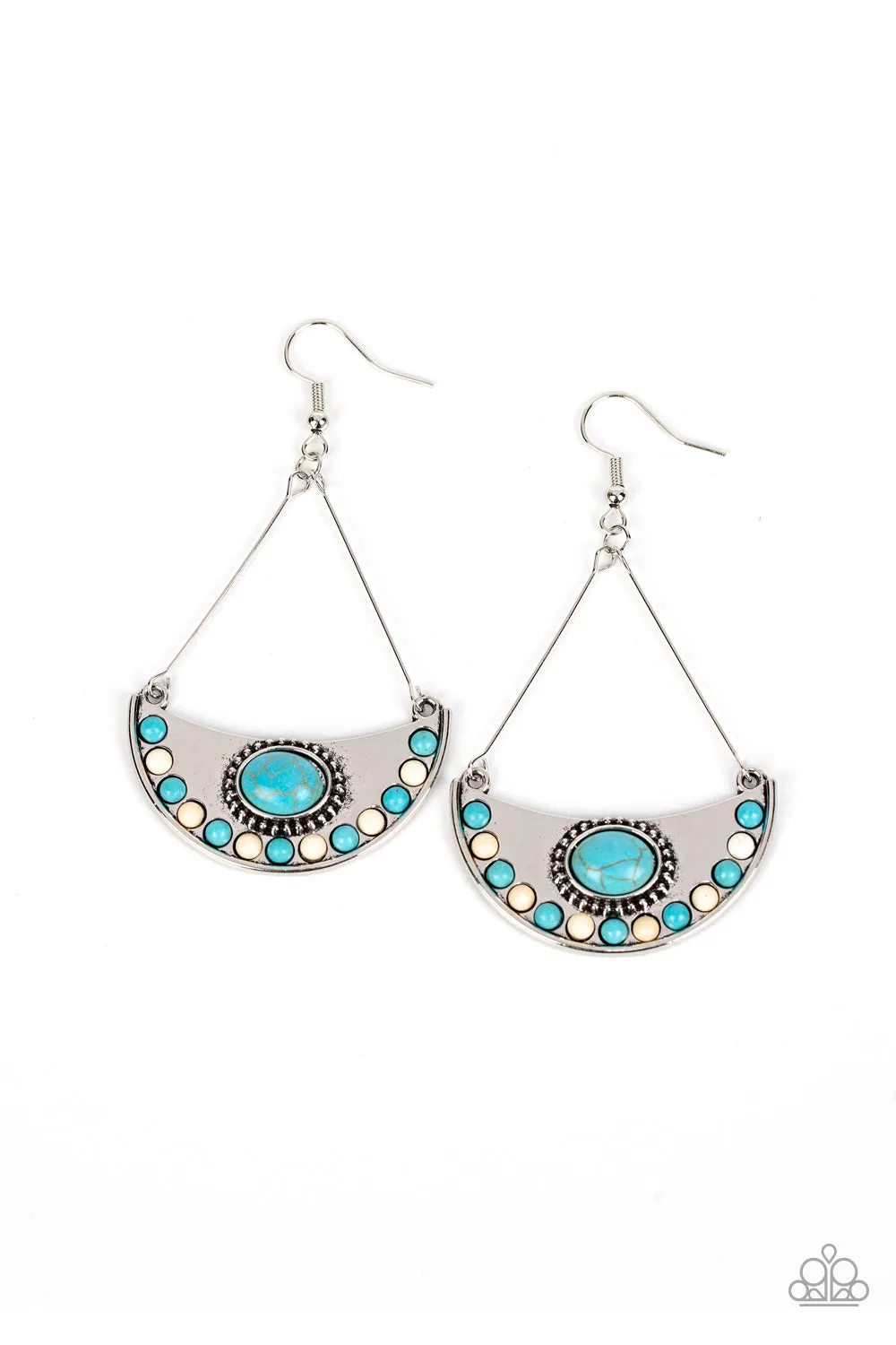 Paparazzi Canyon Canoe Ride - Multi Turquoise Blue and White Stone Earring