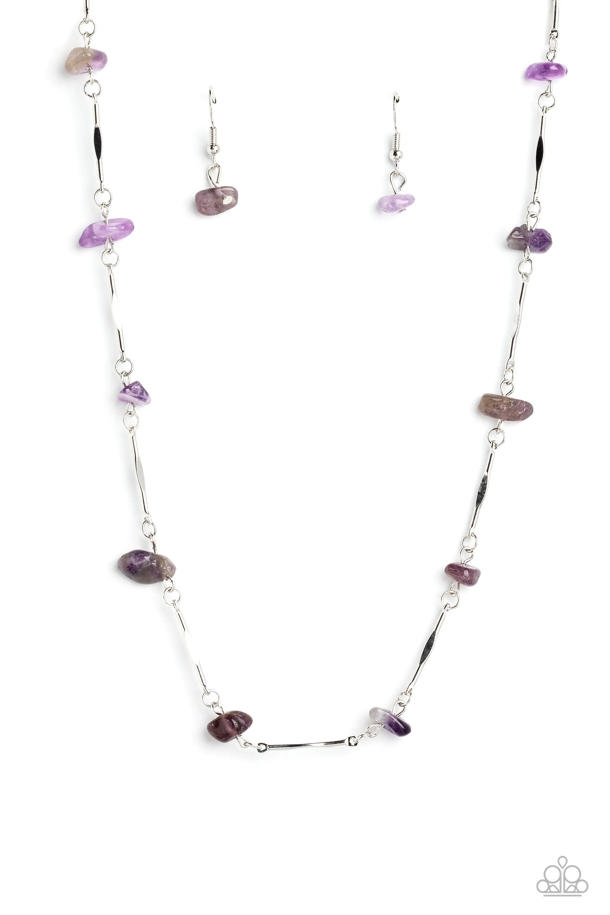 Paparazzi Chiseled Construction Purple Necklace