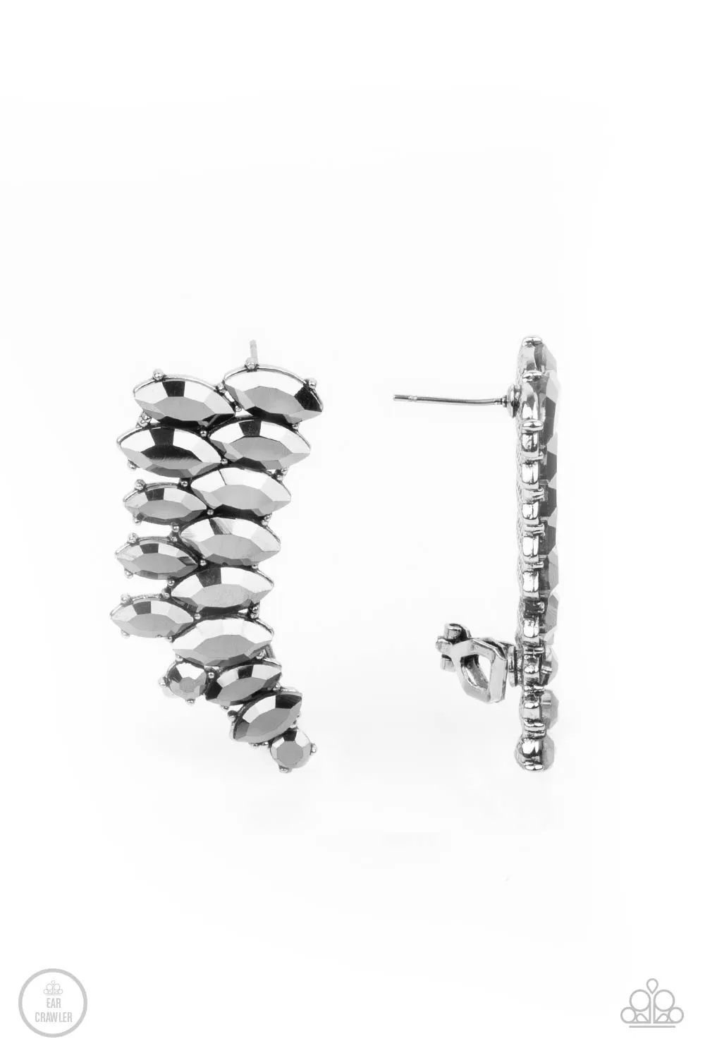 Paparazzi Explosive Elegance Silver Ear Crawler Earrings