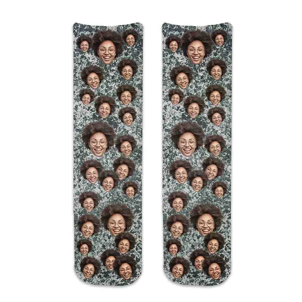 Personalized Face Socks with Photo Collage on Cotton Socks