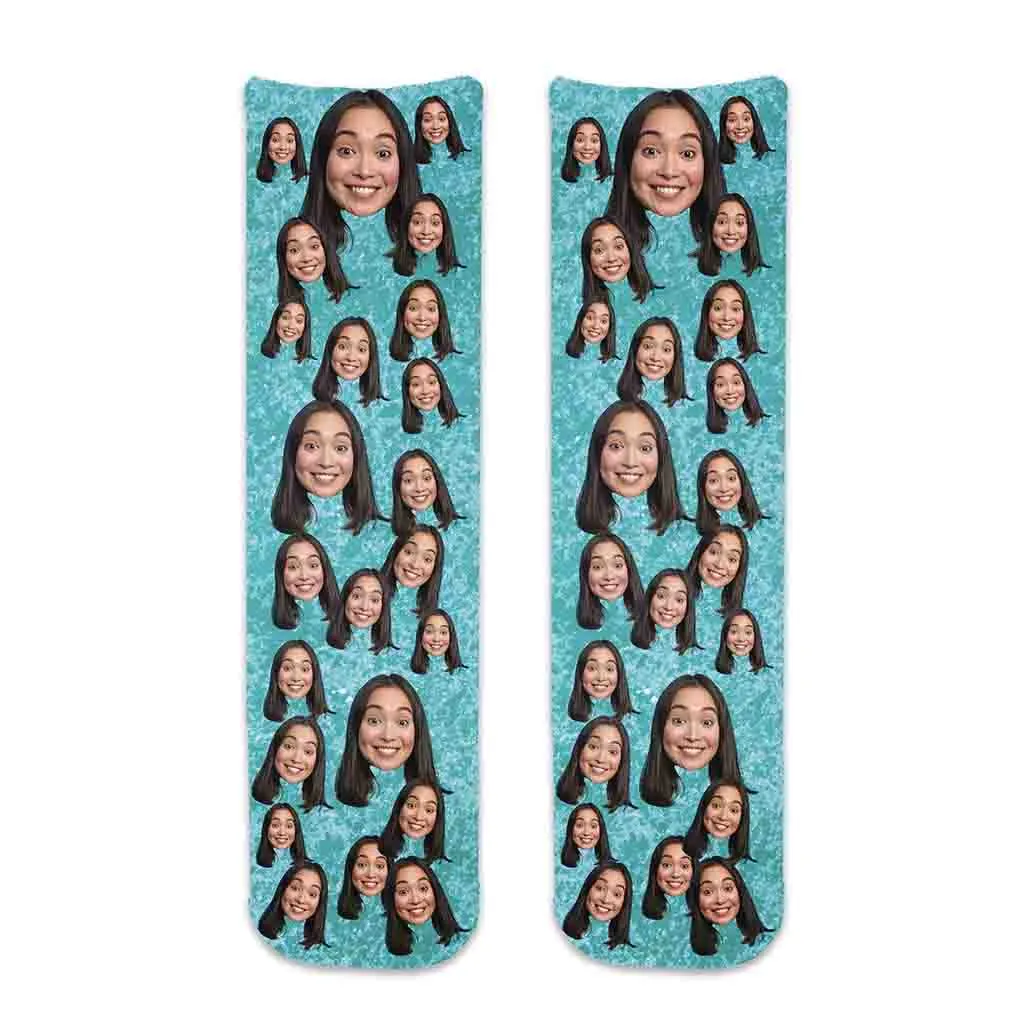 Personalized Face Socks with Photo Collage on Cotton Socks