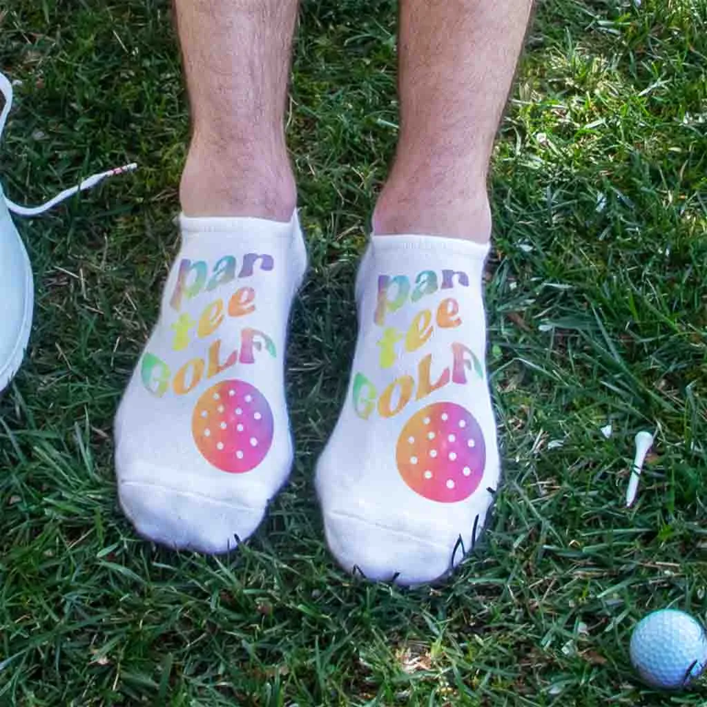 Rainbow Par Tee Cotton No Show Golf Socks