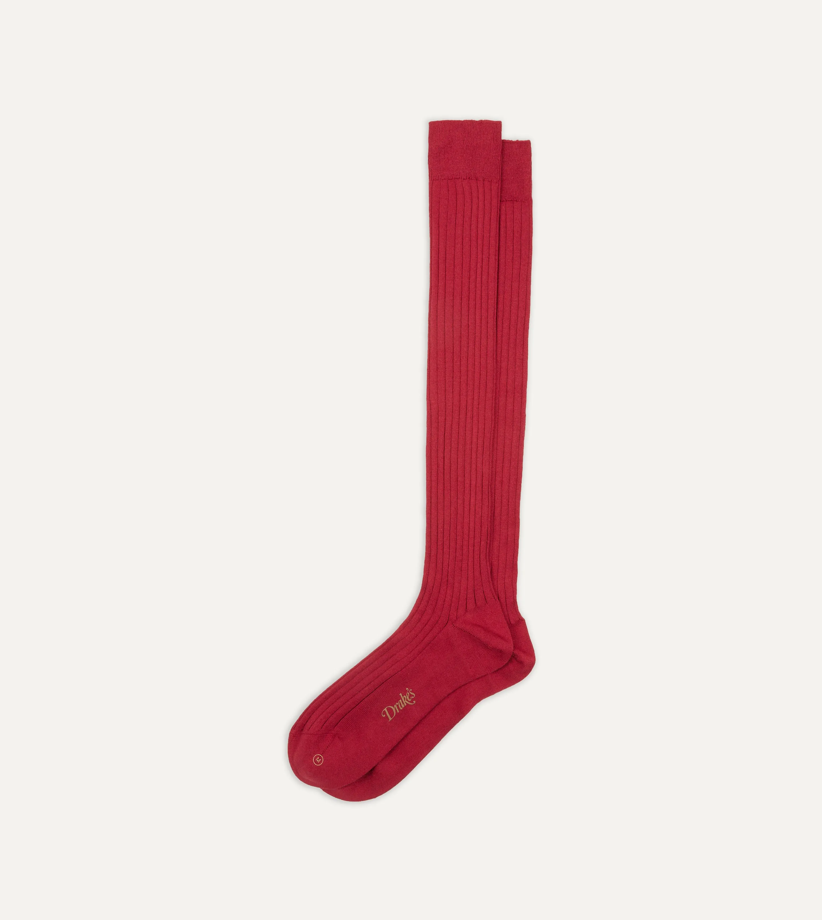 Red Cotton Over-the-Calf Socks