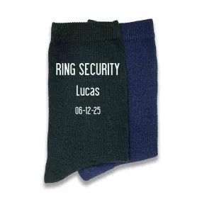 Ring Security Wedding Socks Personalized with Name and Date