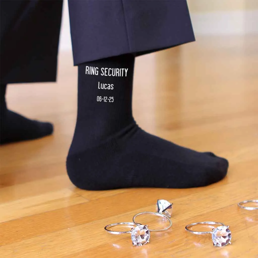 Ring Security Wedding Socks Personalized with Name and Date