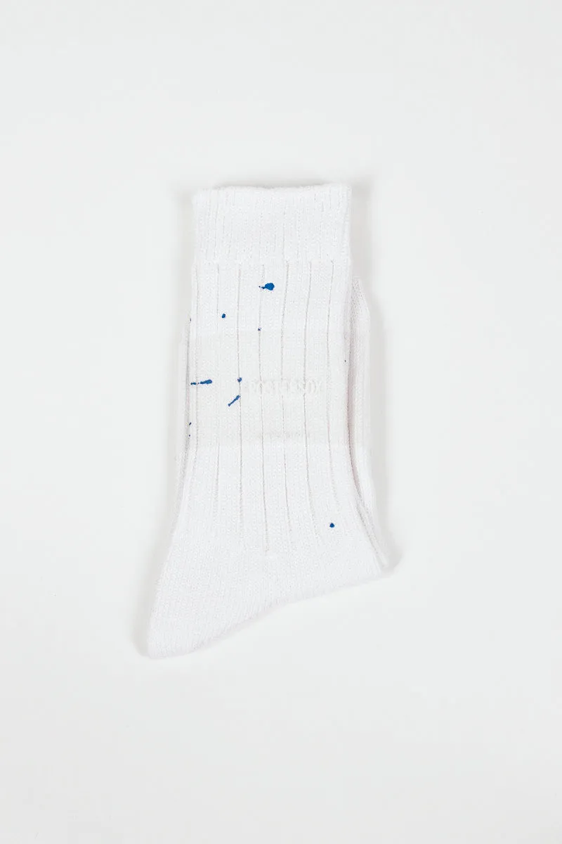 RS-202 Paint Socks White/Blue