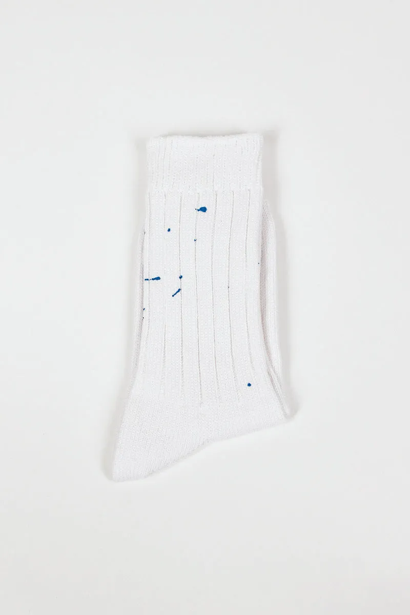 RS-202 Paint Socks White/Blue