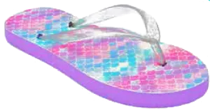 Sandals Girls Flip Flop Rainbow Glitter Sandal, Blue, Fuchsia