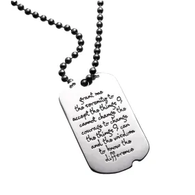 Serenity Prayer Pendant Necklace