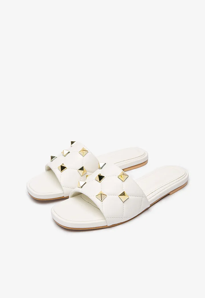 Spiky Studded Flat Slides