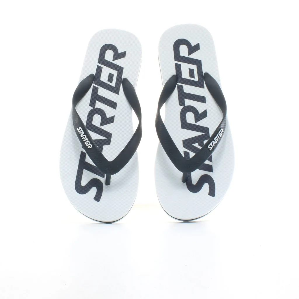 Starter Phoenix White Navy Synthetic Mens Slip On Thong Flip Flops