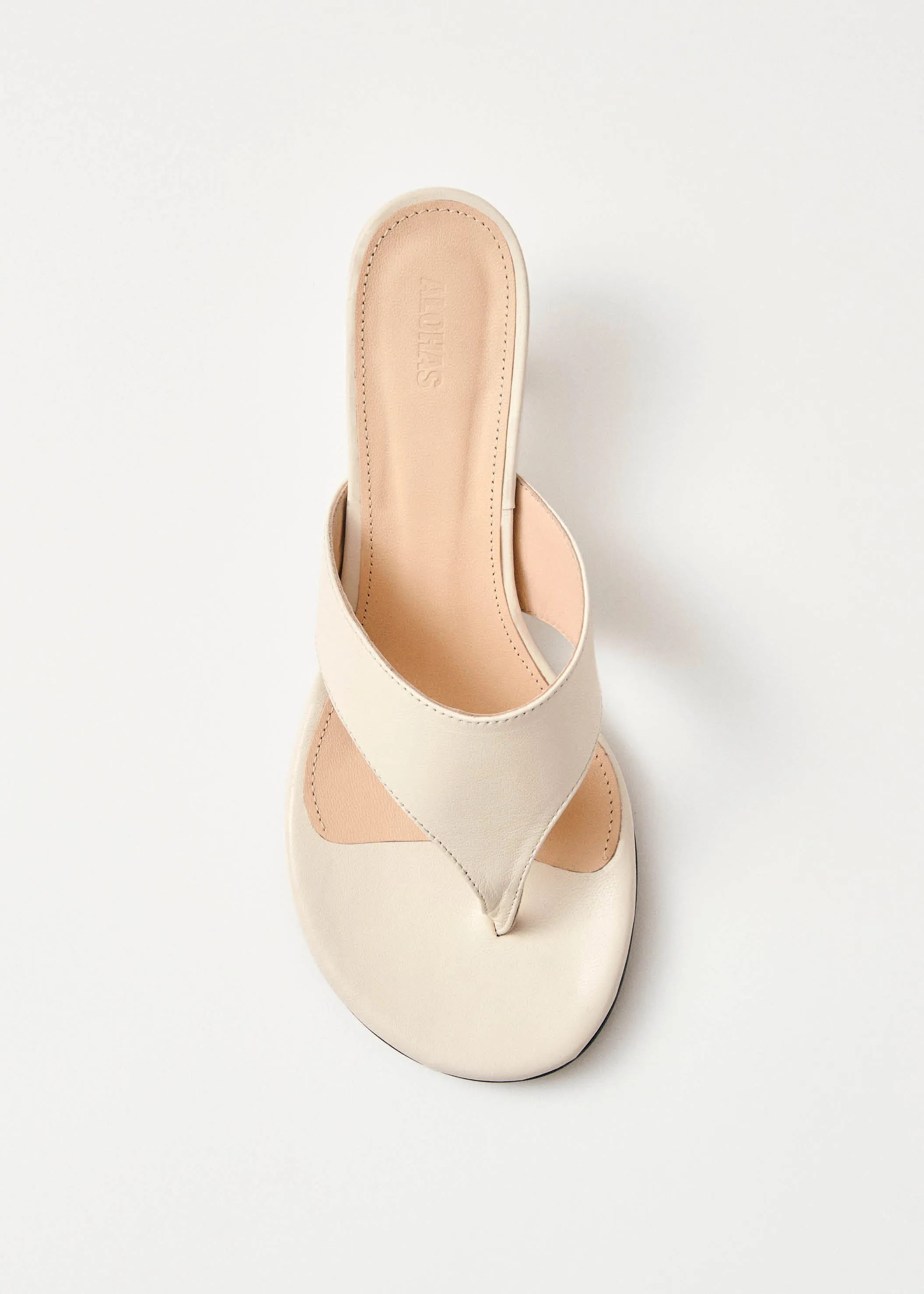 Tess Cream Leather Sandals