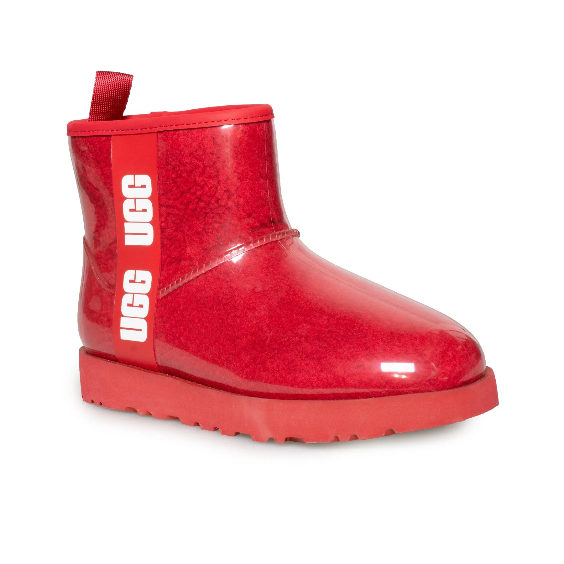 Womens UGG Classic Clear Mini Boots in Samba Red - Stylish & Waterproof Footwear