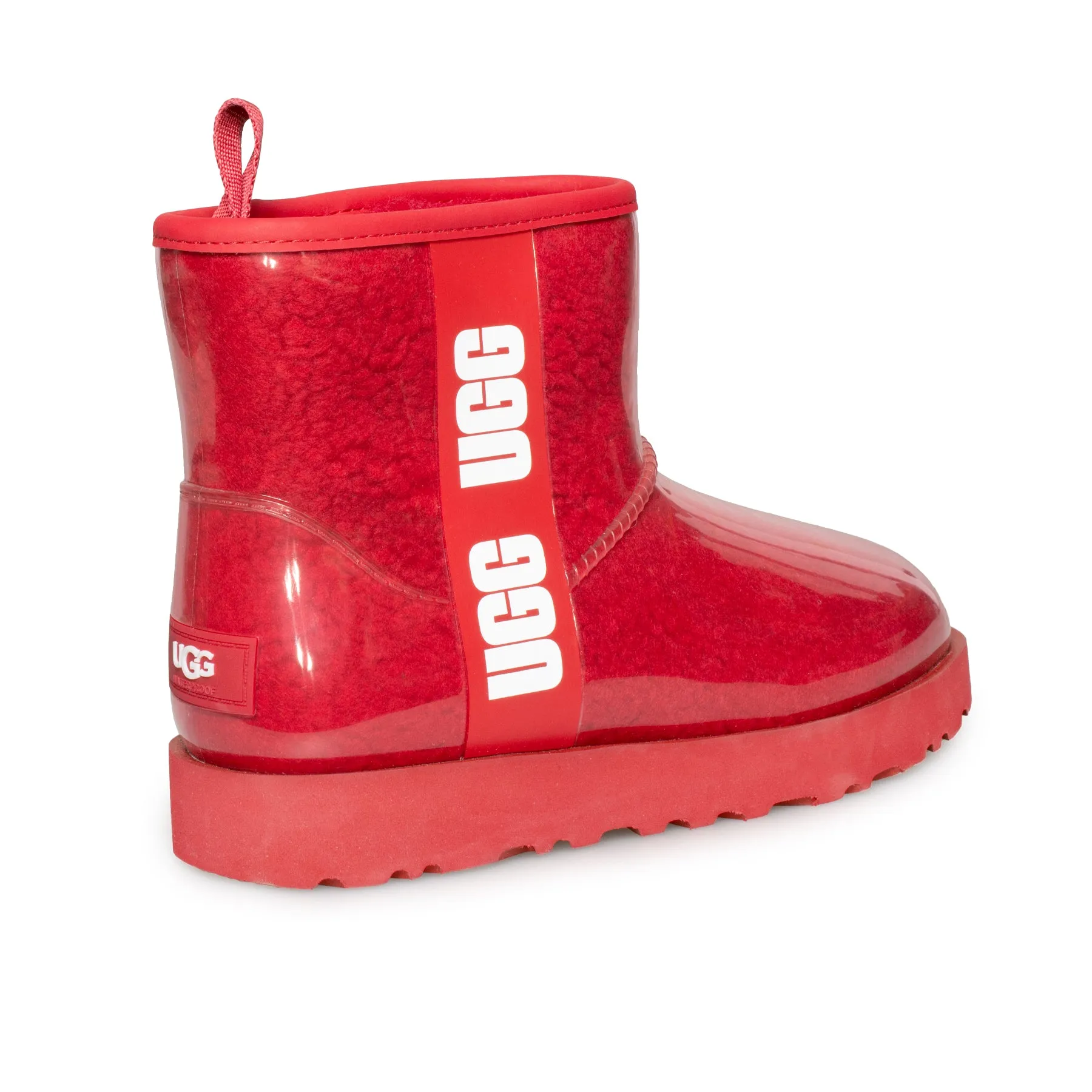 Womens UGG Classic Clear Mini Boots in Samba Red - Stylish & Waterproof Footwear