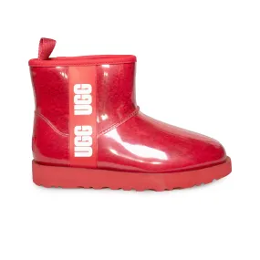 Womens UGG Classic Clear Mini Boots in Samba Red - Stylish & Waterproof Footwear