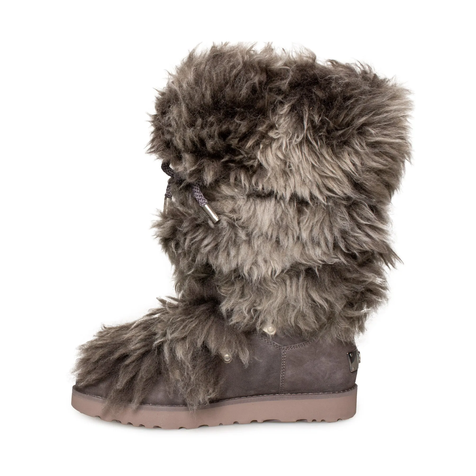 UGG Classic Posh Short Fur Thunder Cloud Boots - Women's