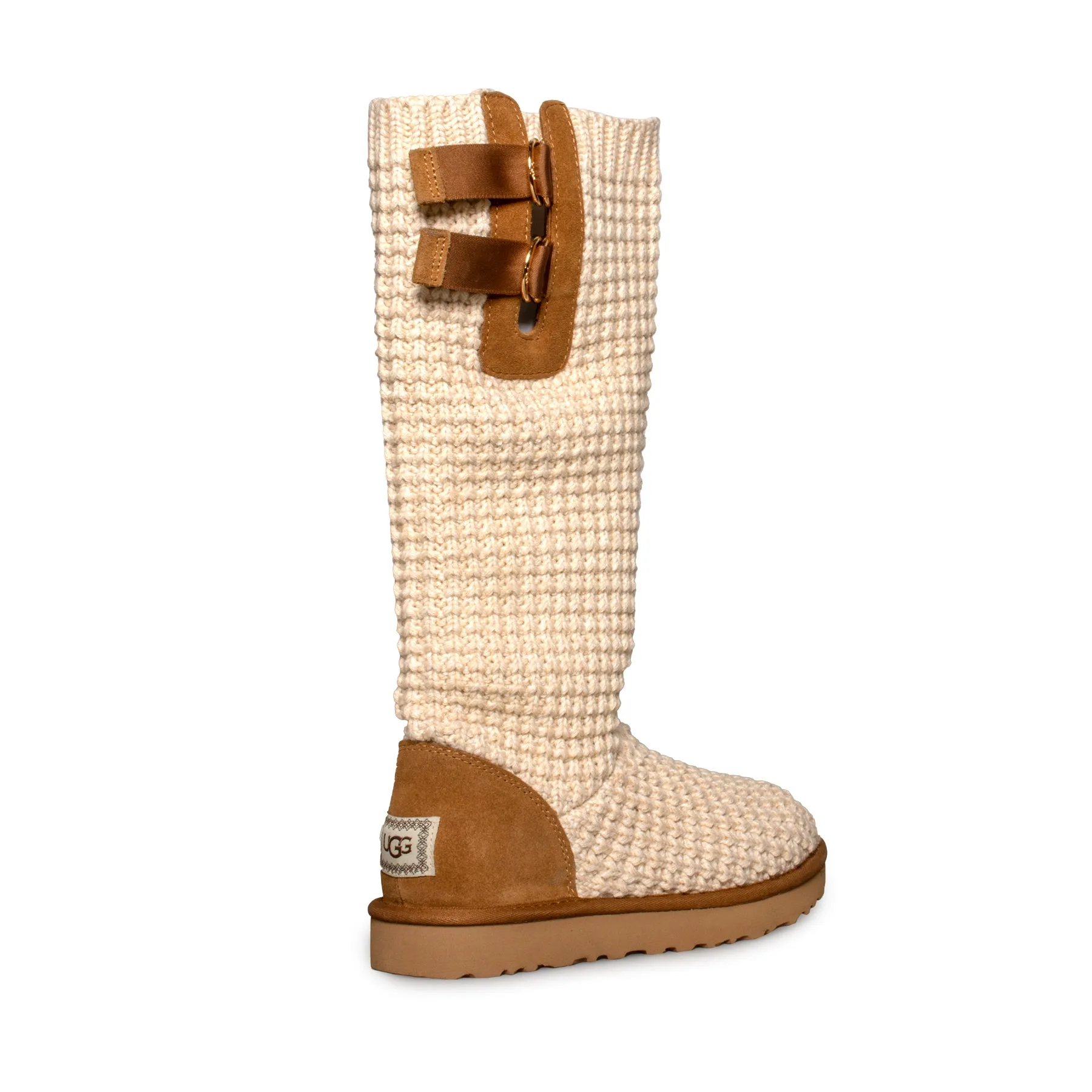 Womens UGG Classic Solene Tall Boots in Chestnut and Oatmeal