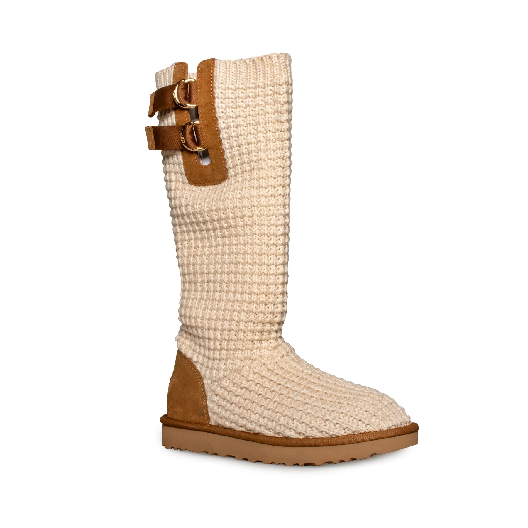 Womens UGG Classic Solene Tall Boots in Chestnut and Oatmeal