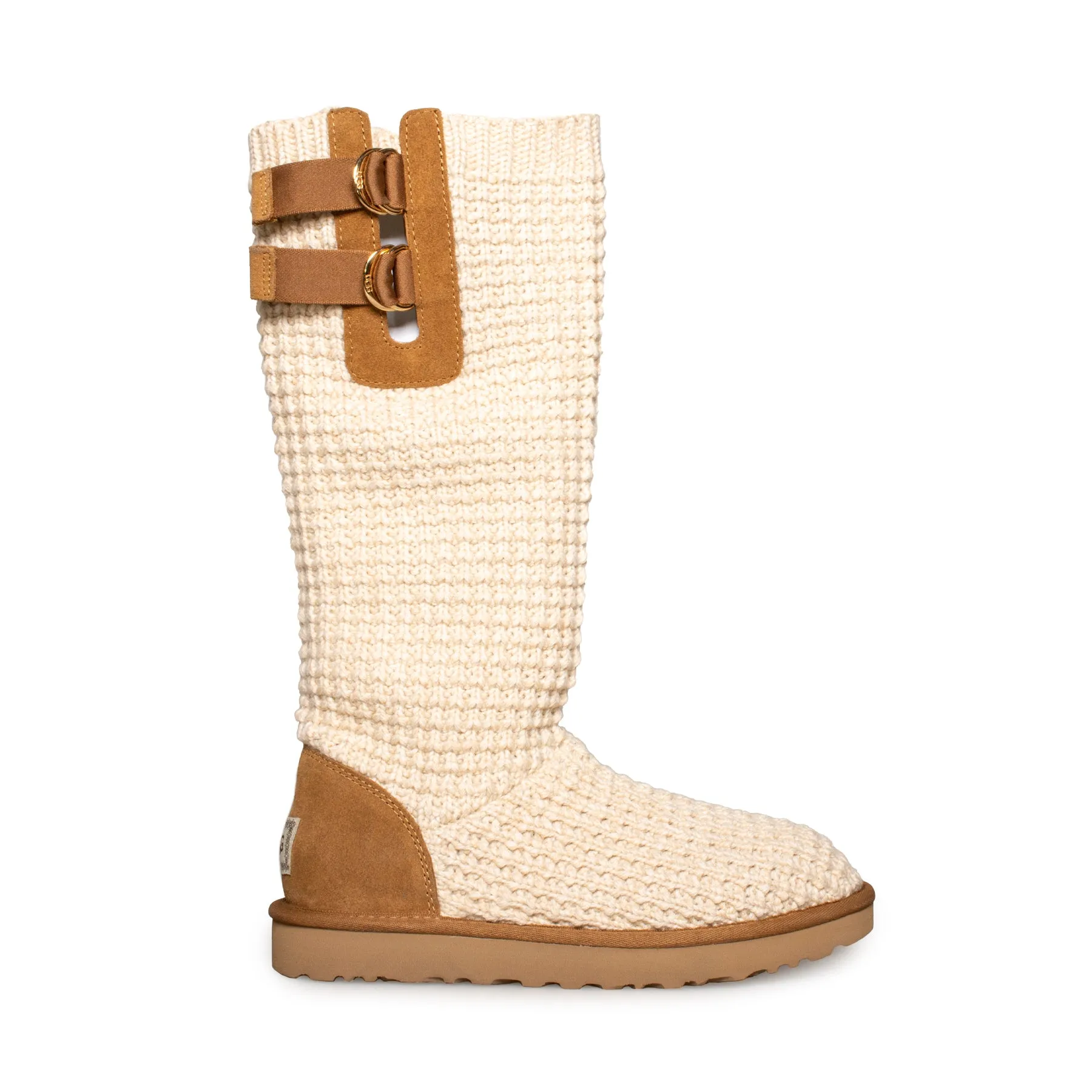 Womens UGG Classic Solene Tall Boots in Chestnut and Oatmeal