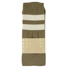 Unisex Tube Socks - Khaki / Ecru