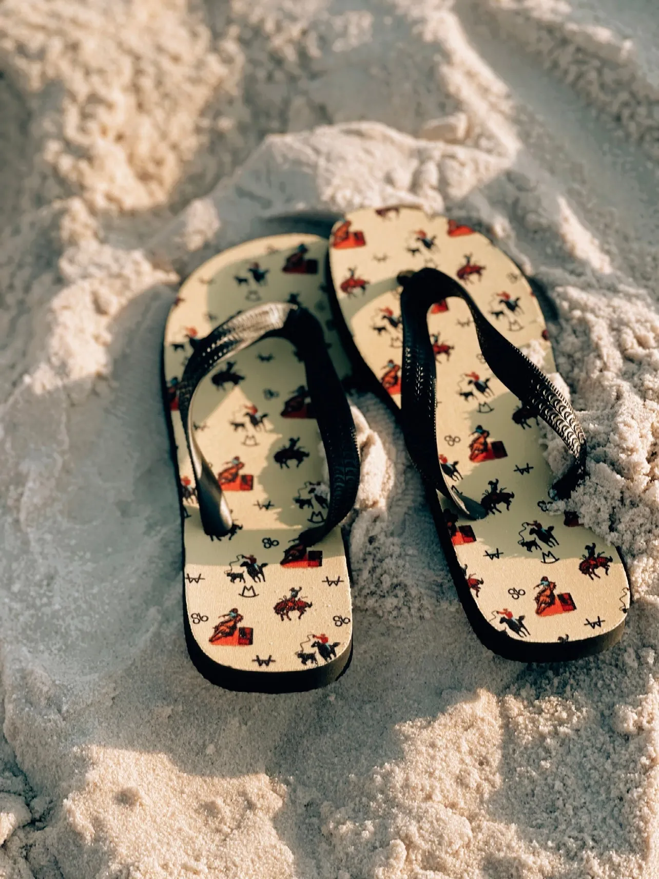 Vintage Cowboy Flip Flops