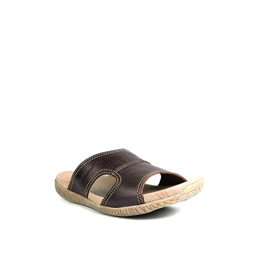 Ynigo Mutt Men's Sandals - Brown Tumbled Leather