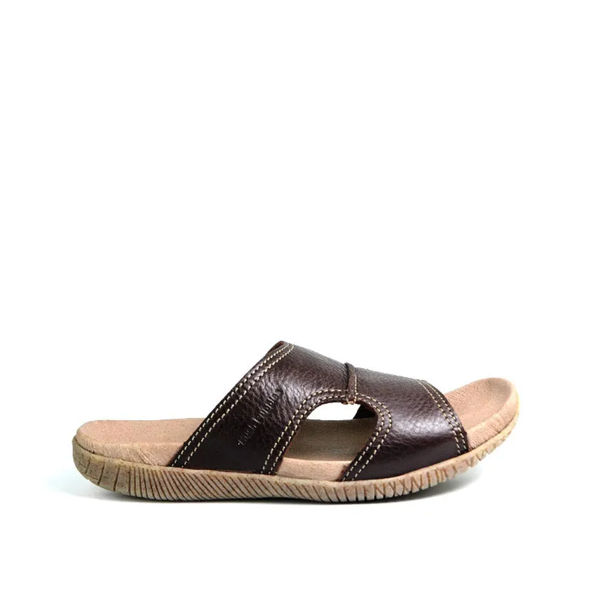 Ynigo Mutt Men's Sandals - Brown Tumbled Leather