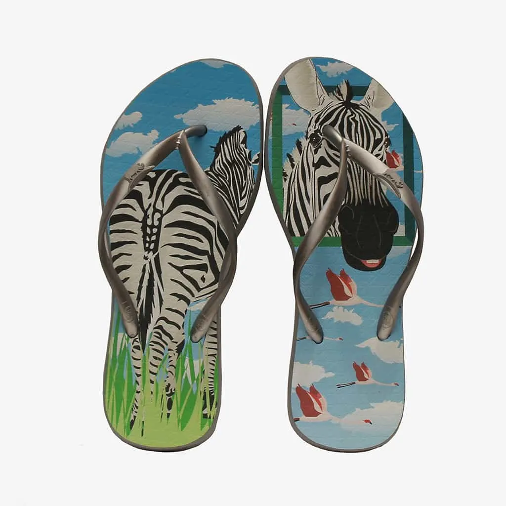 Zebra Flip Flops